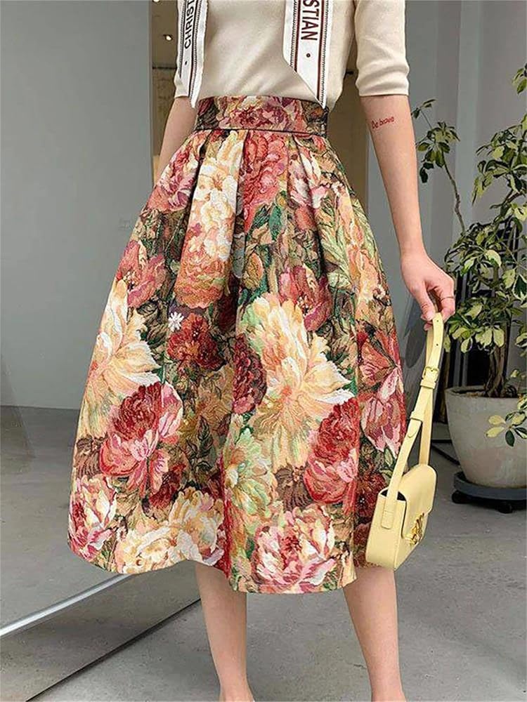 スカート vintage tapestry floral botanical skirt vintage tapestry floral botanical skirt